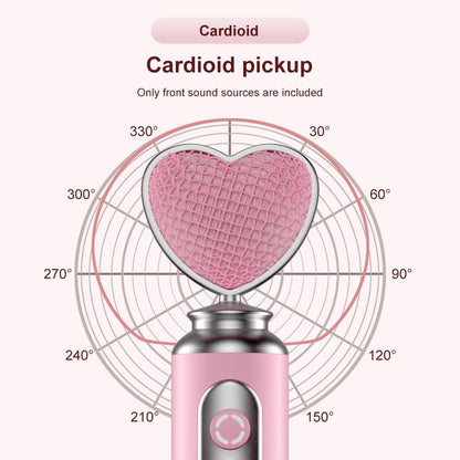 HB128 USB Gaming Condenser Mic Pink Heart Design Plug & Play