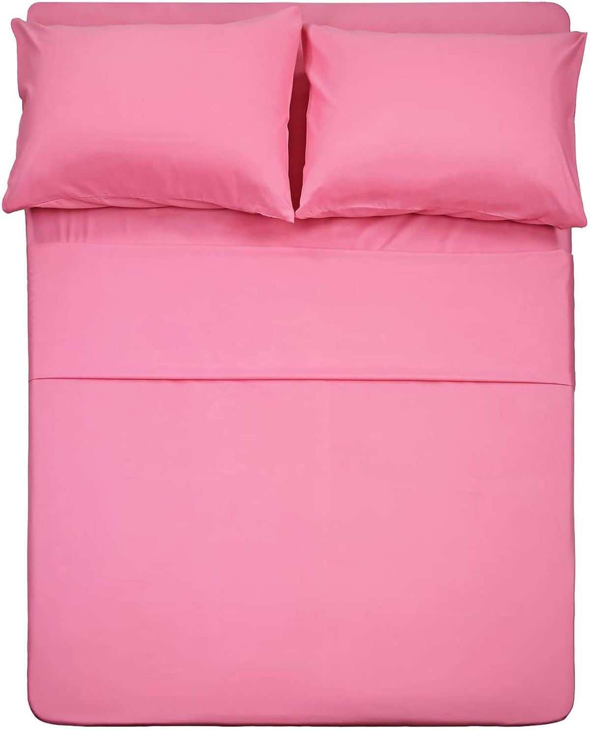 4 Piece Bed Sheet Set (Full,Peach Pink) 1 Flat Sheet,1 Fitted Sheet and 2 Pillow Cases,Brushed Microfiber Luxury Bedding with Deep Pockets
