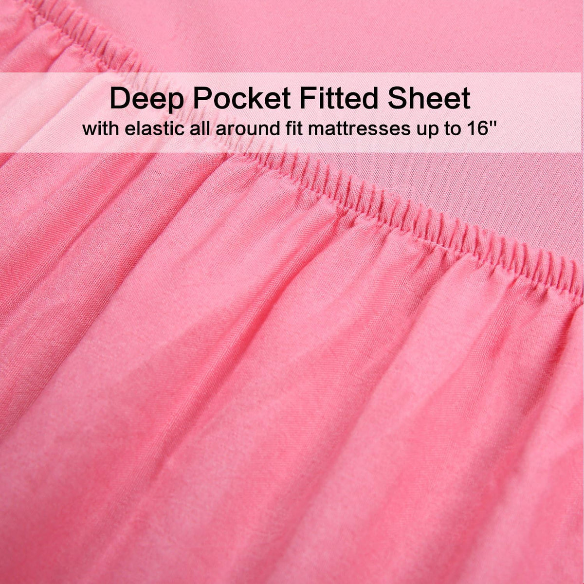 4 Piece Bed Sheet Set (Full,Peach Pink) 1 Flat Sheet,1 Fitted Sheet and 2 Pillow Cases,Brushed Microfiber Luxury Bedding with Deep Pockets