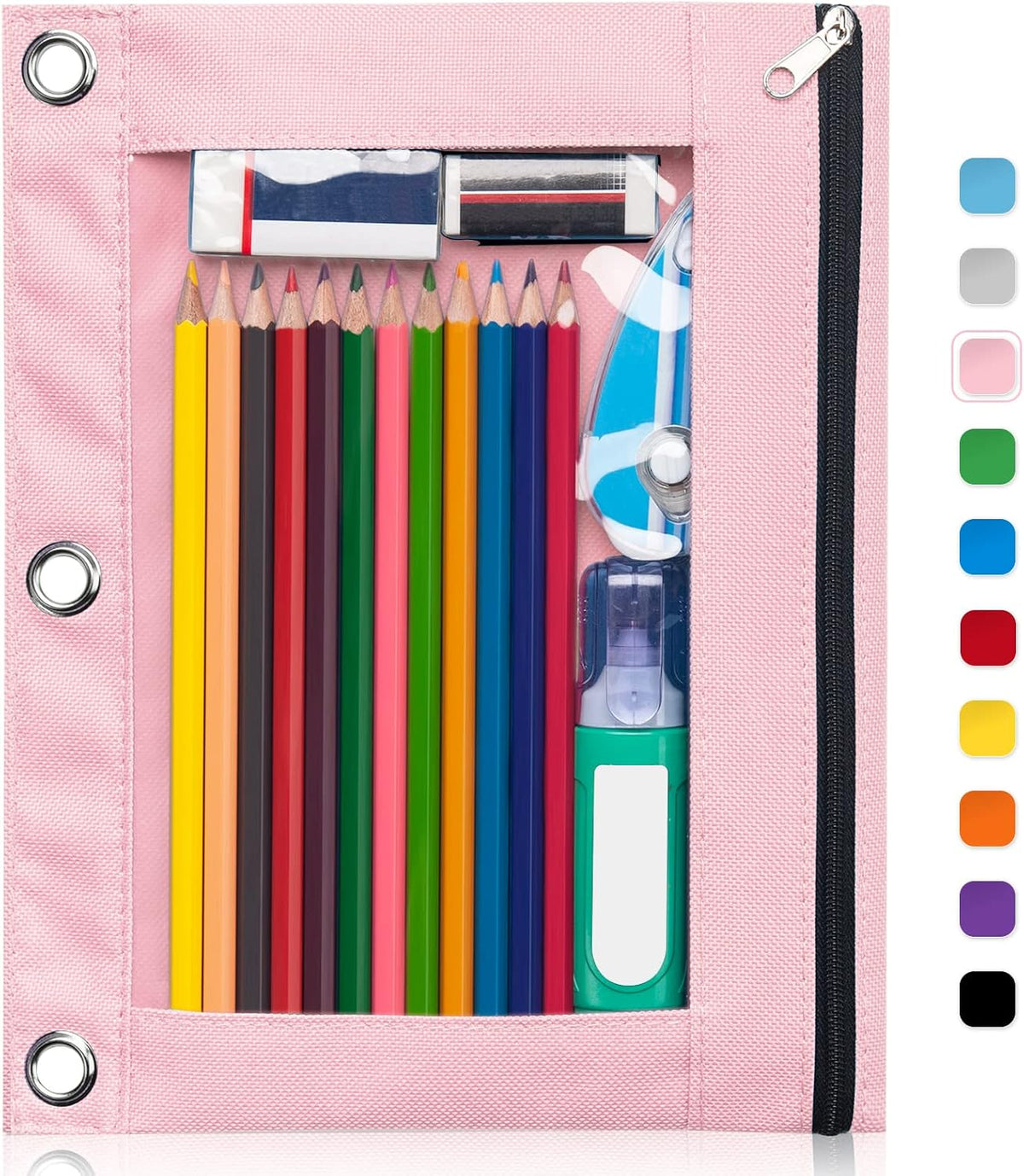 Pencil Pouch for 3 Ring Binder, Binder Pencil Case with Binder