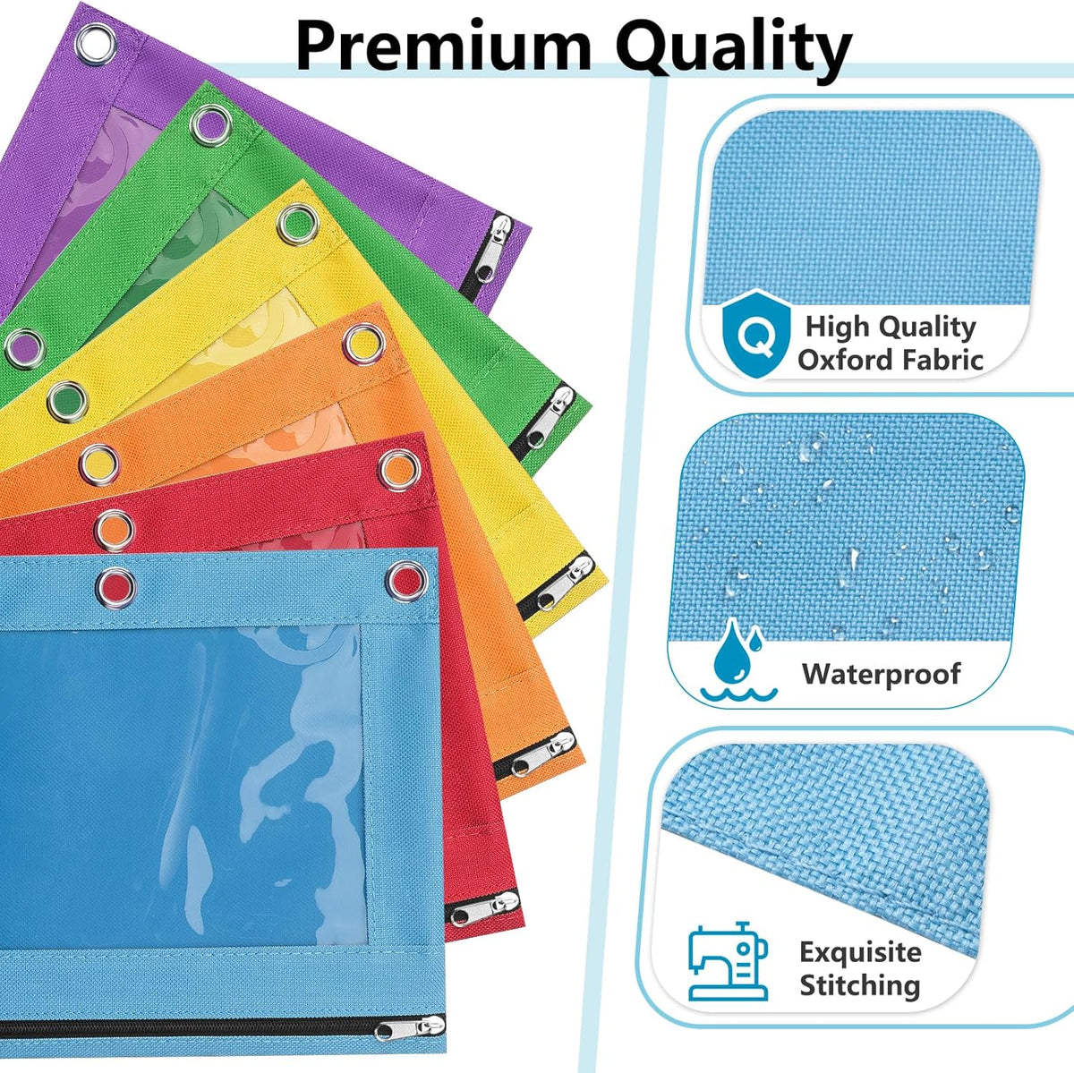 Pencil Pouch for 3 Ring Binder, Binder Pencil Case with Binder