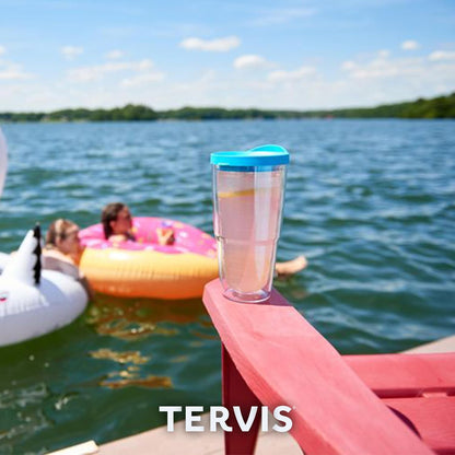 Tervis Sweet as a Georgia Peach Made in USA Double Walled Insulated Tumbler Travel Cup Keeps Drinks Cold & Hot, 24oz, Clear, 1 Count (Pack of 1)