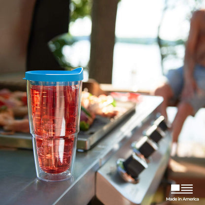 Tervis Sweet as a Georgia Peach Made in USA Double Walled Insulated Tumbler Travel Cup Keeps Drinks Cold & Hot, 24oz, Clear, 1 Count (Pack of 1)