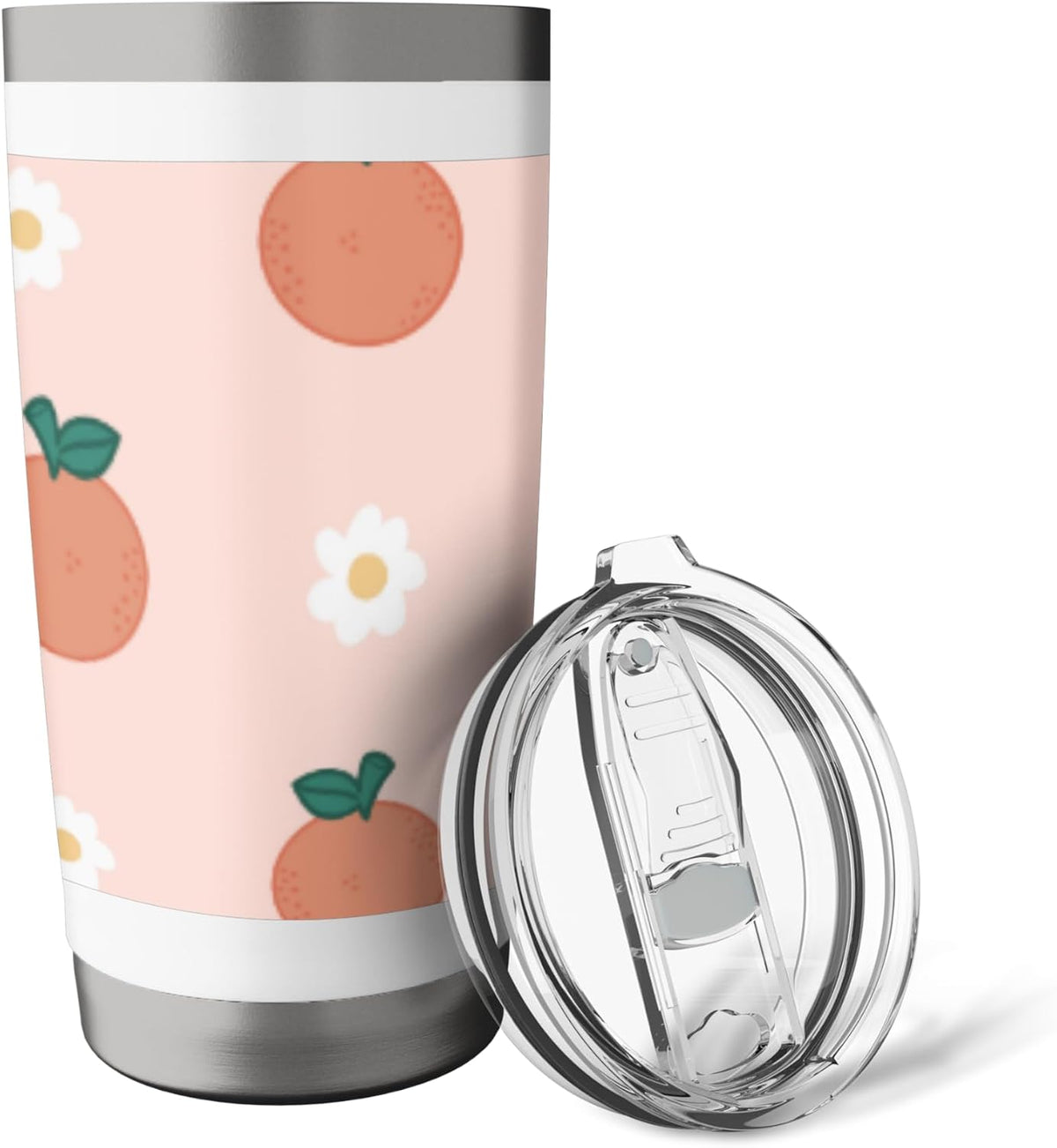 Pastel Color Peaches Pattern Summer Peach Fruit Aesthetic Stainless Steel Insulated Tumbler