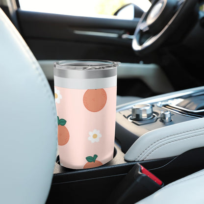 Pastel Color Peaches Pattern Summer Peach Fruit Aesthetic Stainless Steel Insulated Tumbler
