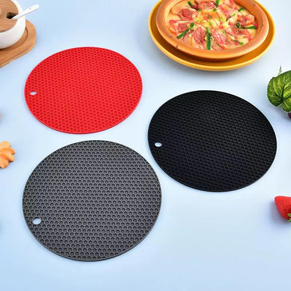 6 Pack Silicone Trivets Mat, Non-Slip Heat Resistant Pot Holders for Hot Pots and Pans, Silicone Mats for Kitchen/Countertop/Table (Pink Color)