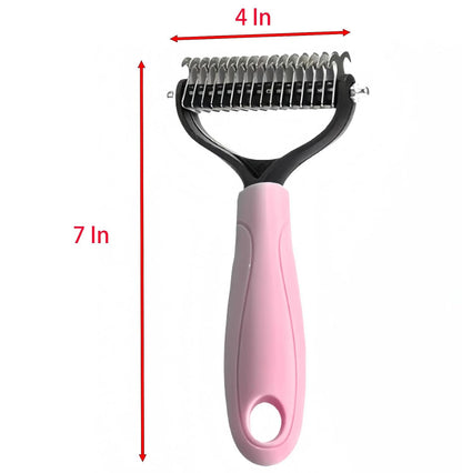 Pet Hair Grooming Device, 2 Pcs Blue and Pink Pet Comb for Opening the Account and Grooming for Pet (Large)
