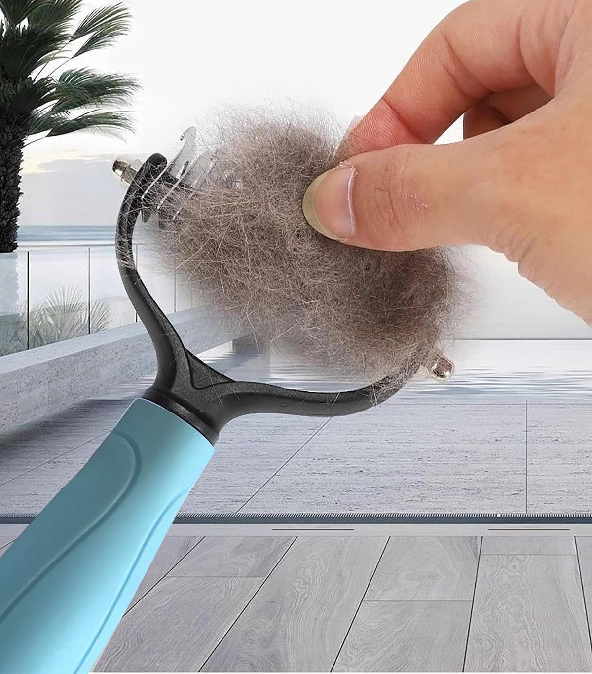 Pet Hair Grooming Device, 2 Pcs Blue and Pink Pet Comb for Opening the Account and Grooming for Pet (Large)