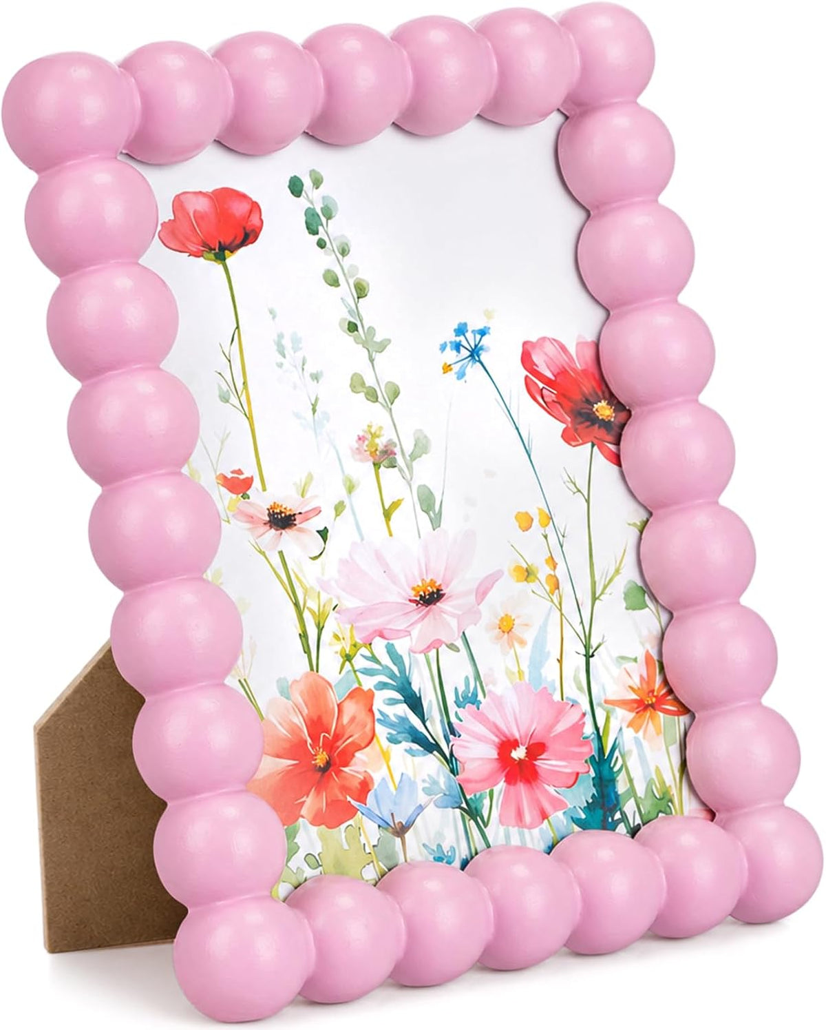 4 x 6 in Beaded Picture Frame with Mat, Pink