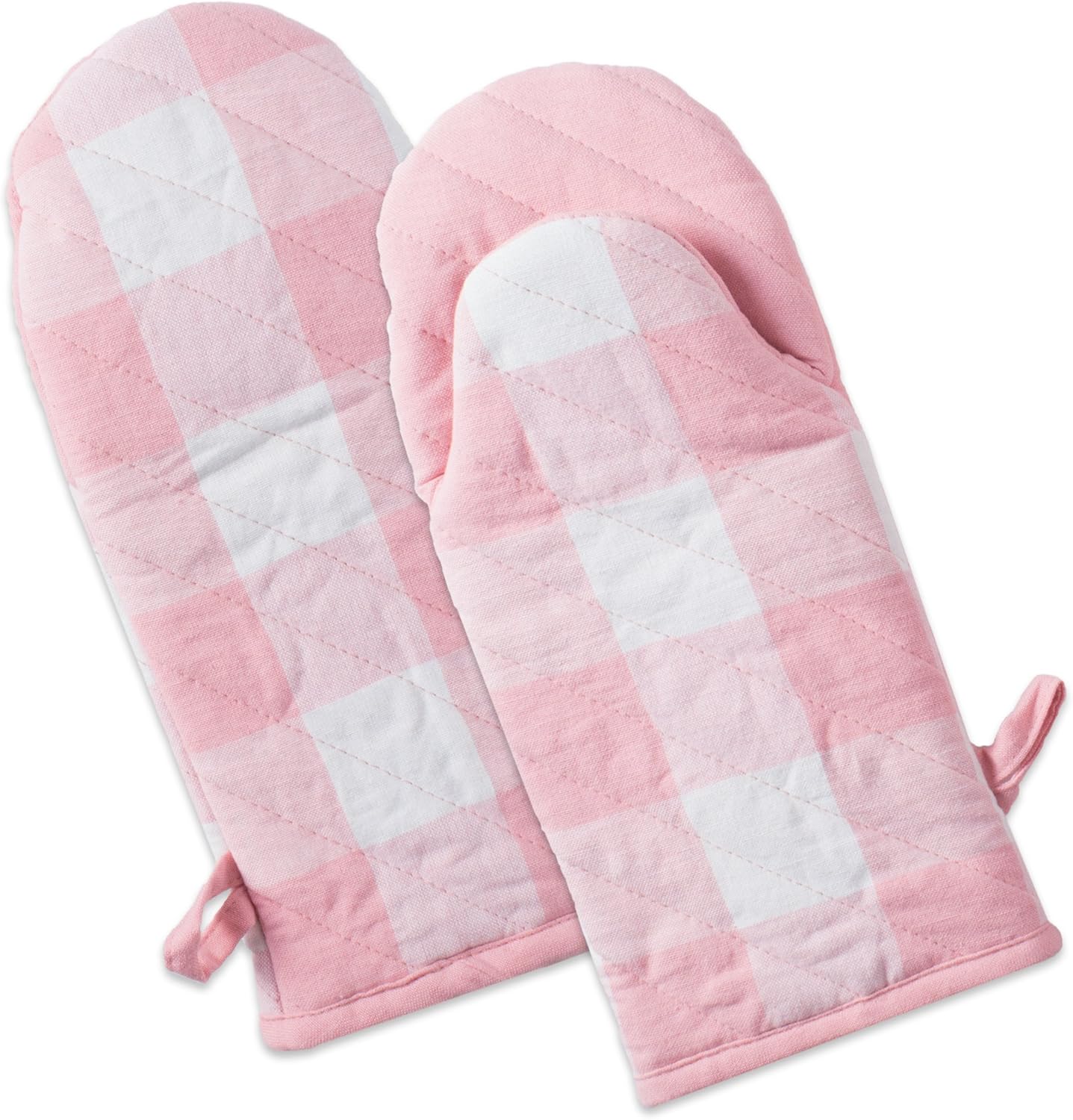 Buffalo Check Kitchen Collection, Classic Farmhouse Kitchen Set, Oven Mitt, Pink &White, 2 Piece