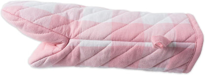 Buffalo Check Kitchen Collection, Classic Farmhouse Kitchen Set, Oven Mitt, Pink &White, 2 Piece