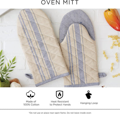 Buffalo Check Kitchen Collection, Classic Farmhouse Kitchen Set, Oven Mitt, Pink &White, 2 Piece