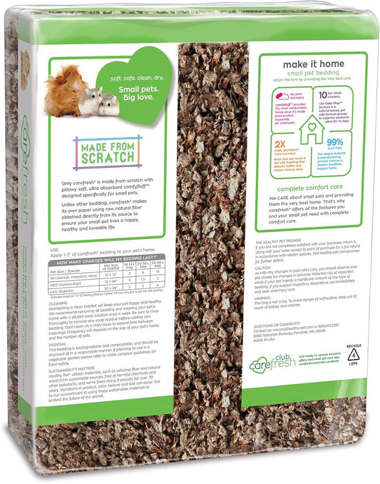 Carefresh Small Pet Bedding, 99% Dust-Free Natural Paper with Superior 10 Day Odor Control & Absorption for Guinea Pigs, Hamsters, Rabbits, & Rats, 60 L
