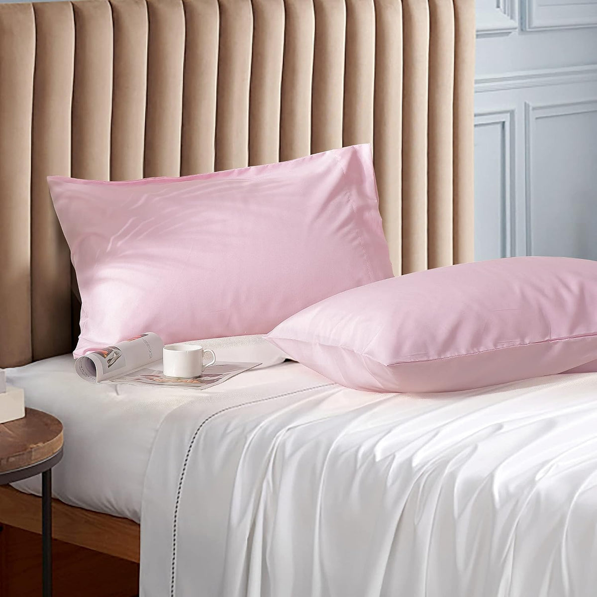 Standard Microfiber Pillowcases Set of 2, 20"x30" (Pink)