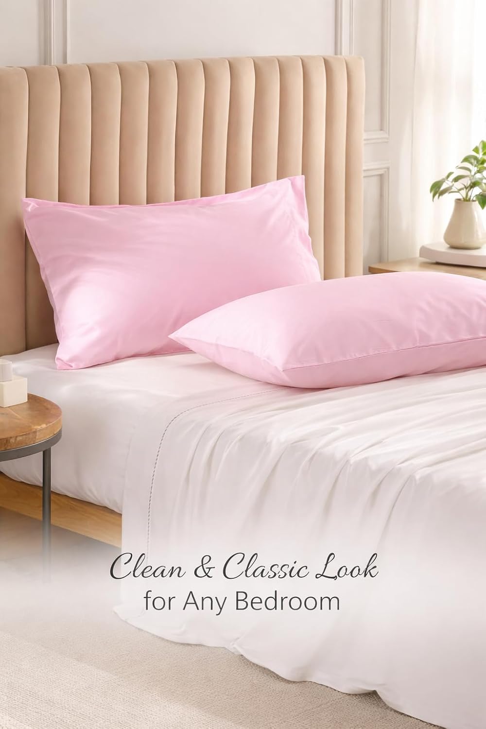 Standard Microfiber Pillowcases Set of 2, 20"x30" (Pink)