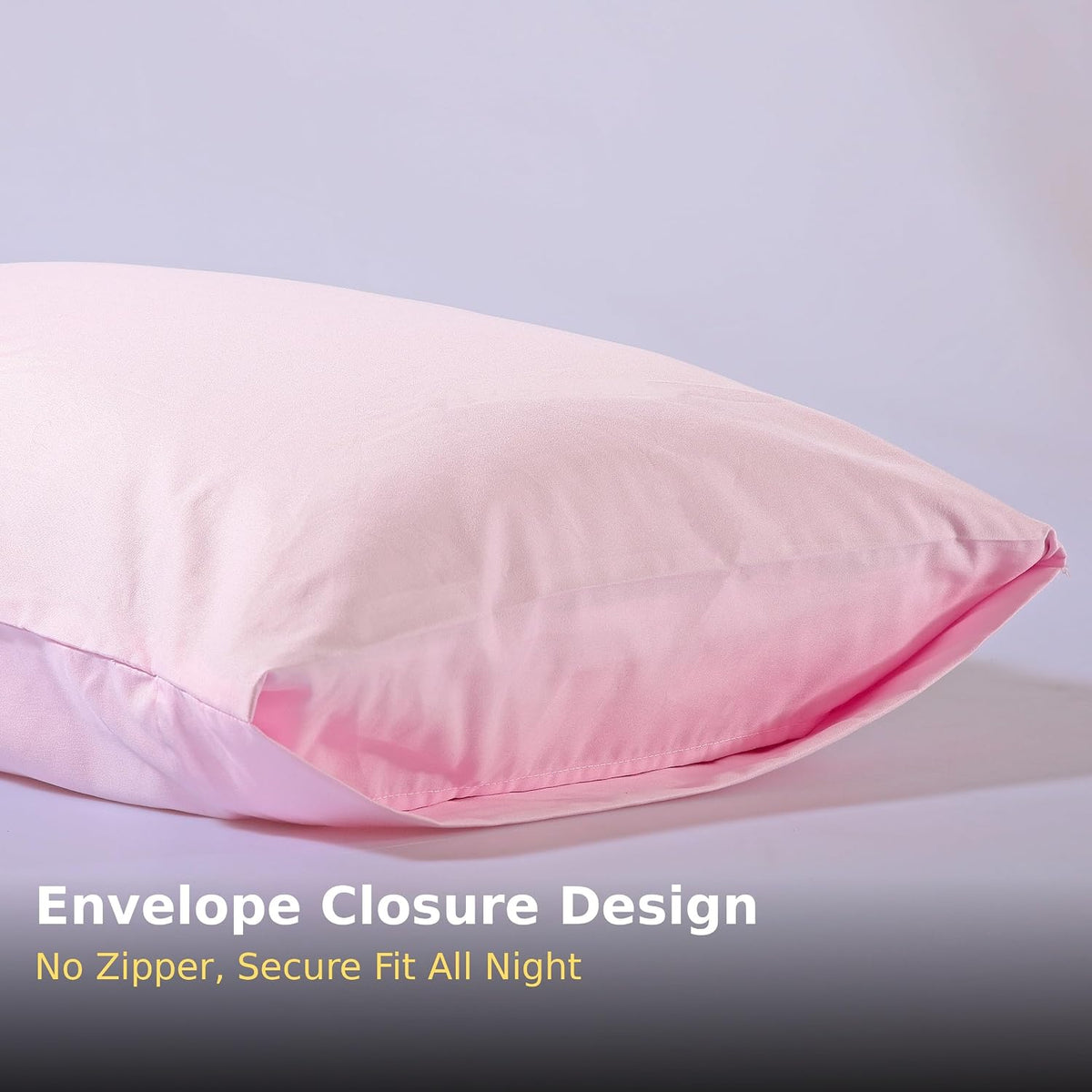 Standard Microfiber Pillowcases Set of 2, 20"x30" (Pink)
