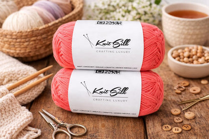 CottonMuse 100% Gassed Mercerized Cotton Yarn – Pack of 2 (75g Each), Total 764 Yards – Matte Finish Crochet Thread for Apparel, Home Décor & DIY Crafts – Dark Peach