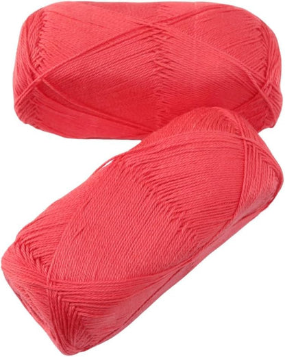 CottonMuse 100% Gassed Mercerized Cotton Yarn – Pack of 2 (75g Each), Total 764 Yards – Matte Finish Crochet Thread for Apparel, Home Décor & DIY Crafts – Dark Peach
