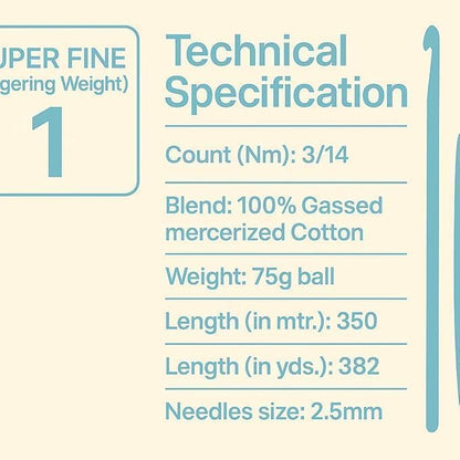 CottonMuse 100% Gassed Mercerized Cotton Yarn – Pack of 2 (75g Each), Total 764 Yards – Matte Finish Crochet Thread for Apparel, Home Décor & DIY Crafts – Dark Peach