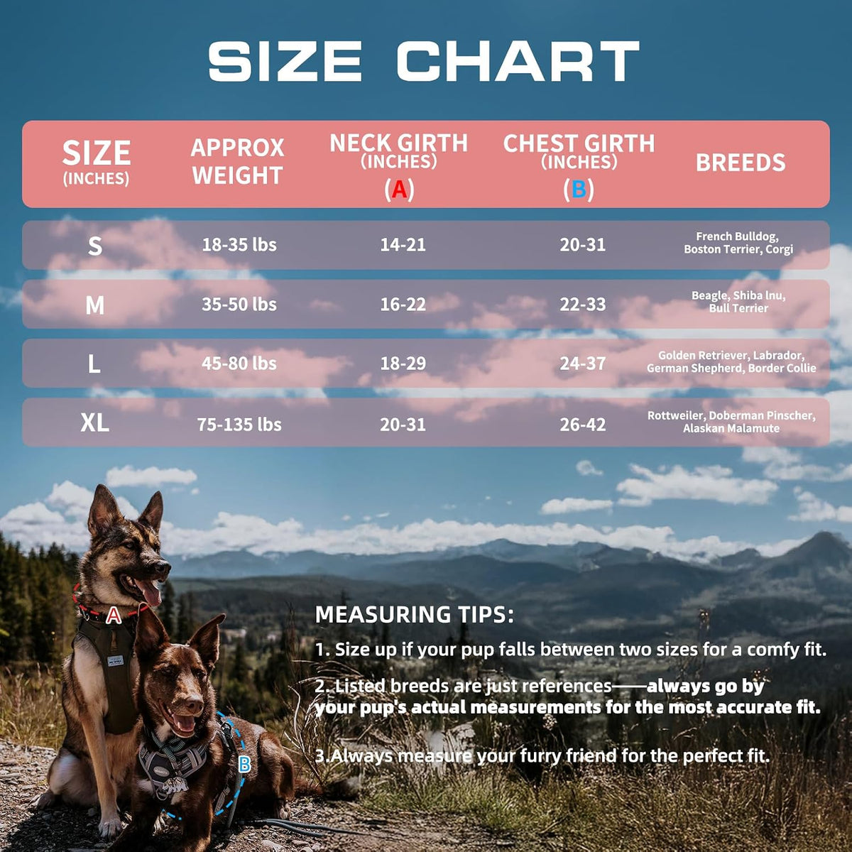 AUROTH Dog Harness for Large Dogs, No Pull Tactical Dog Vest Heavy Duty
