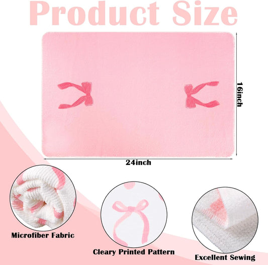 6 Pcs Pink Bow Coquette Kitchen Towels Trendy Cute Pink Hand Towels Coquette Bow Gifts Preppy Microfiber Kitchen Supplies for Hostess Housewarming 16 x 24 Inch
