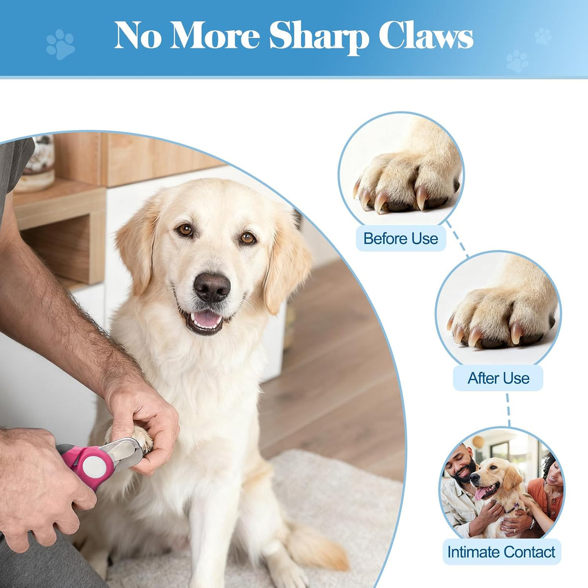 Heavy Duty Dog Nail Clippers and Trimmers, Professional Pet Nail Clippers with Nail File for Dogs Cats Small Animal, Claw Clippers with Safety Guard to Prevent Over-Cutting, Pink