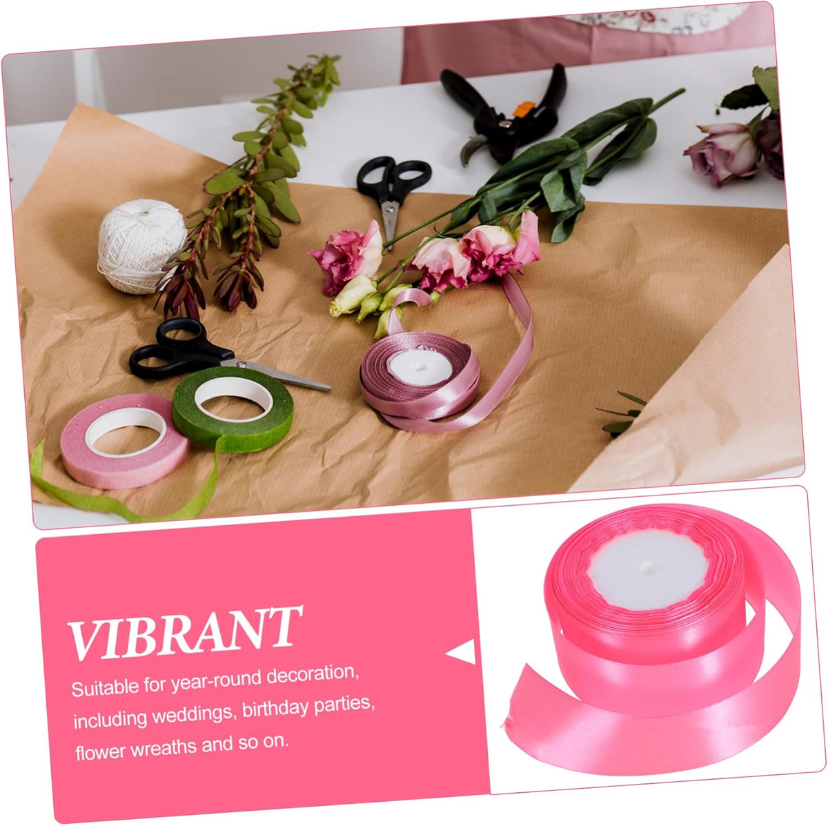 Peach Tape Roll Festive Craft Ribbon for Wrapping Packing Decorations Perfect for Events