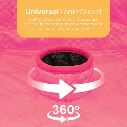 Piddle Pad 2-Pack, Potty Training Car Seat Protector, Toddler Car Seat Cover & Stroller Protector, Machine Washable Waterproof Car Seat, Anti-Slip, Universal Fit (Pink)