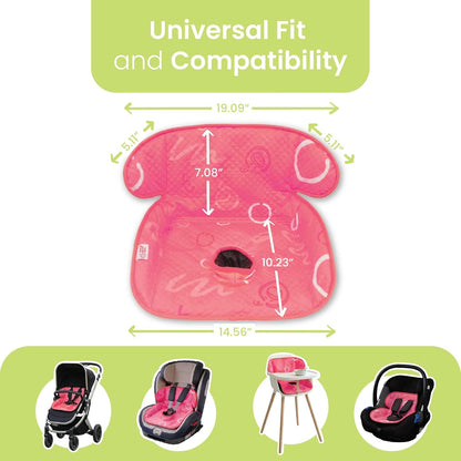 Piddle Pad 2-Pack, Potty Training Car Seat Protector, Toddler Car Seat Cover & Stroller Protector, Machine Washable Waterproof Car Seat, Anti-Slip, Universal Fit (Pink)
