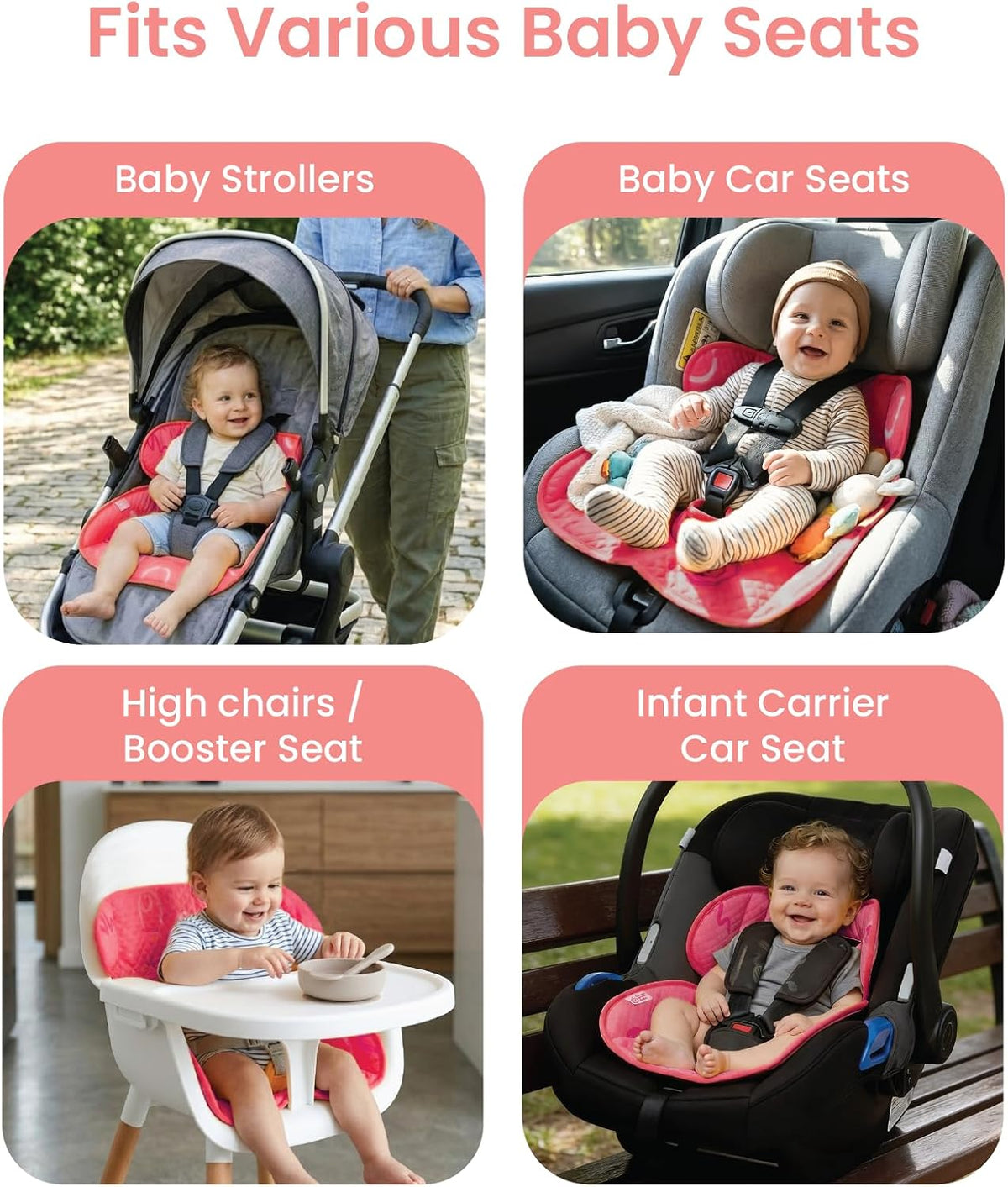 Piddle Pad 2-Pack, Potty Training Car Seat Protector, Toddler Car Seat Cover & Stroller Protector, Machine Washable Waterproof Car Seat, Anti-Slip, Universal Fit (Pink)