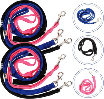 6Pcs Adjustable Nylon Pet Grooming Noose Straps with Sliding Loop for Dog Bathing and Grooming Table Use, Blue Dark Gray Pink Set
