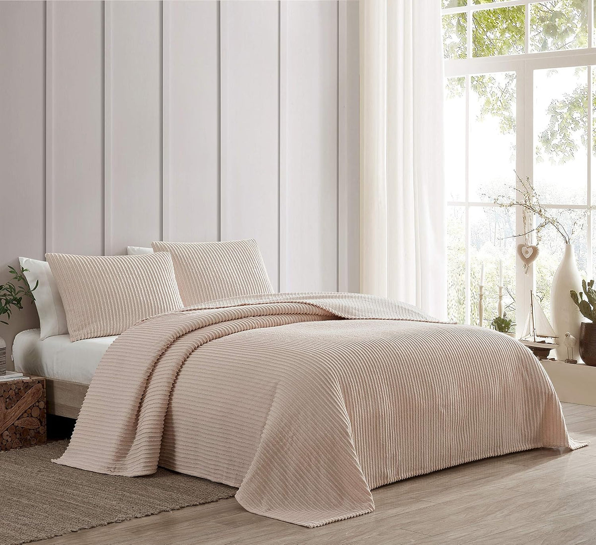 Channel Chenille Standard Sham, Blush