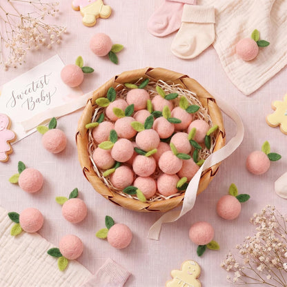 36 Pcs Peach Party Decorations Artificial Felt Fake Peach Cute Faux Peaches Centerpieces for Table Birthday Baby Shower Gender Reveal Party Decor Photography Prop