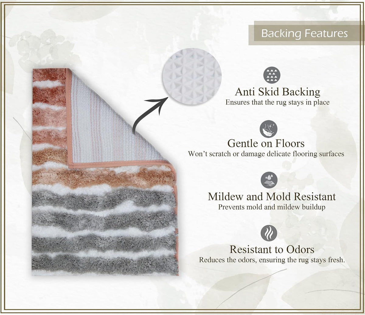 Luxury Toilet Rugs U-Shaped 20x20, Extra Soft and Absorbent Microfiber Bathroom Rugs, Non-Slip Plush Shaggy Bath Mat, Machine Wash Dry, Contour Bathroom Mats for Toilet Base, Coral