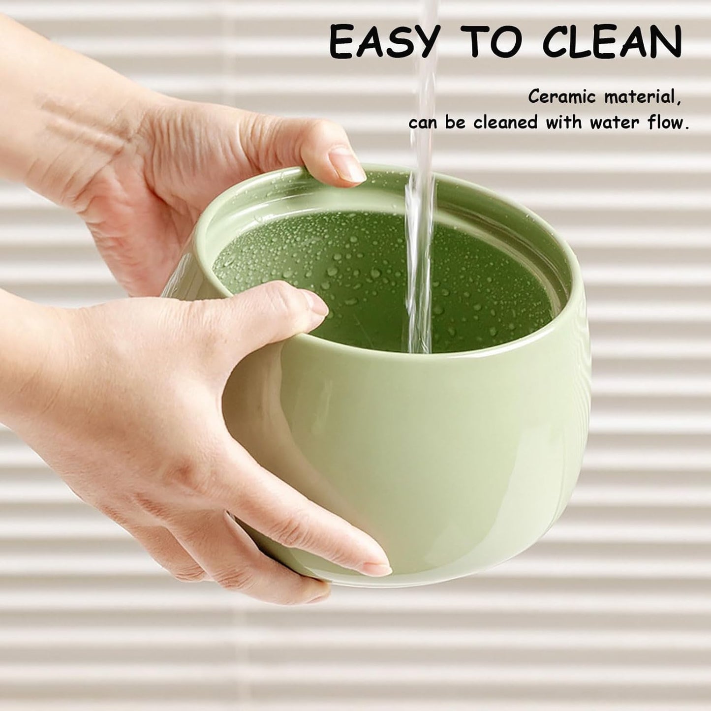Ceramic Cat Water Fountain, 45oz/1.3L Porcelain Cat Water Dispenser, Automatic pet Water Fountain with Ultra-Quiet Pump, Perfect for Cats and Small Dogs, Cute Design (Green)