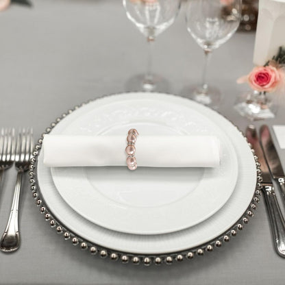 24Pcs Pearl Rhinestone Napkin Rings, Pink Pearl Napkin Holders Buckles Napkin Rings for Wedding Party, Dinner, Table Decor, 2.5cm