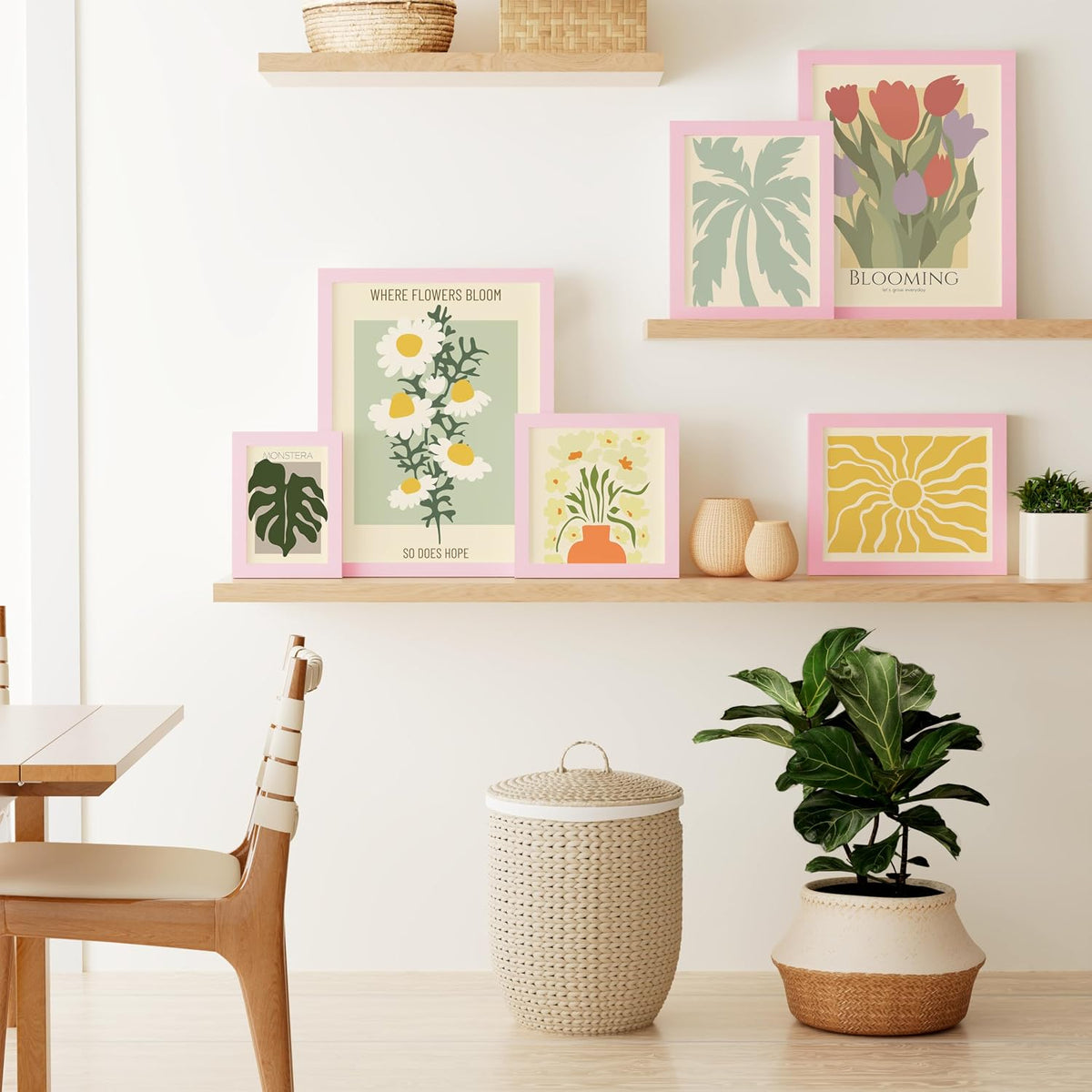 4x6 Picture Frame, Solid Wood Frame with Plexiglass, Pale Pink