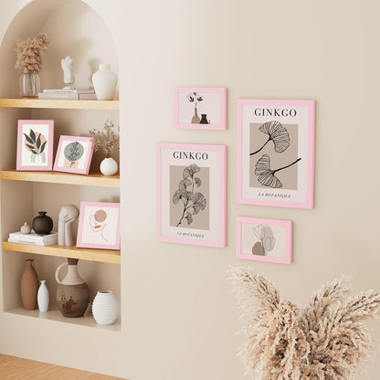 4x6 Picture Frame, Solid Wood Frame with Plexiglass, Pale Pink