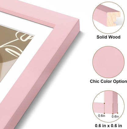 4x6 Picture Frame, Solid Wood Frame with Plexiglass, Pale Pink