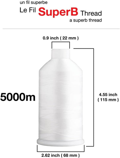 SuperB Embroidery Thread 40wt, 5000 m Cone, Cosmetic Peach 502