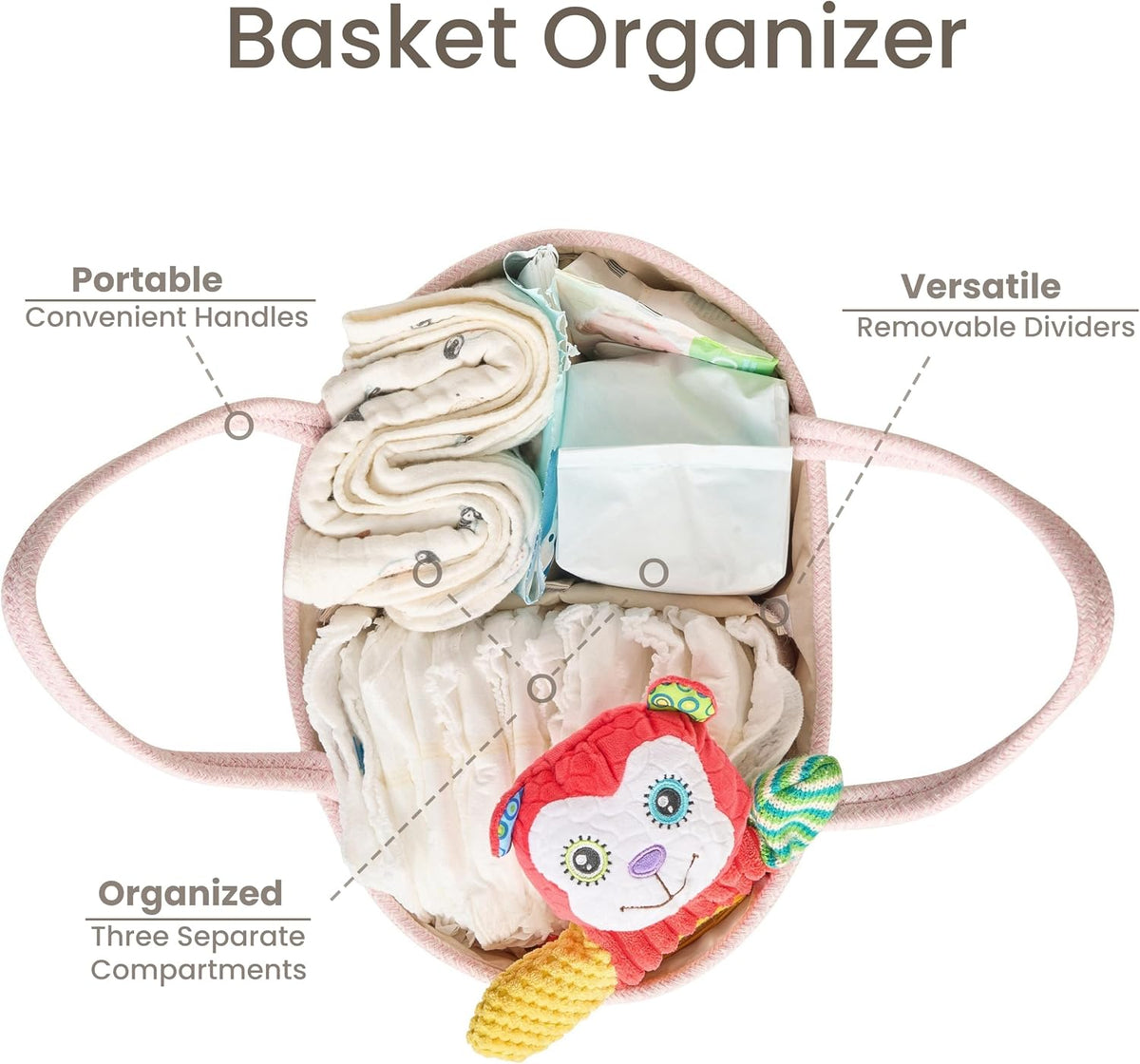 Diaper Caddy Organizer, Gift Basket for Baby Shower, Newborn Essentials