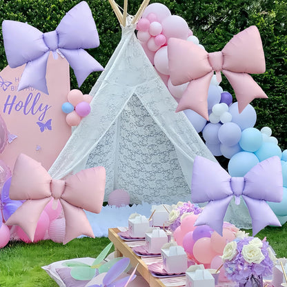 4Pcs Giant Pink Bow Balloons 38Inch/coquette Birthday Party Supplies/Pink Bachelorette Bridal Engagement Wedding Anniversary Supplies for Women/Valentine's Day Decor