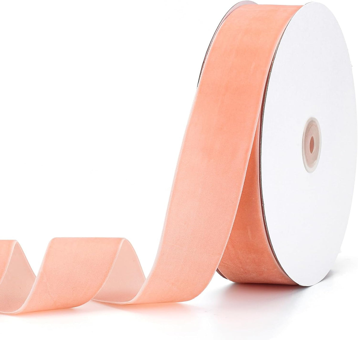 Peach Velvet Ribbon 2" x 20Yd,Great for Gift Wrapping,Hair Bows Making, Wreaths,Wedding and Christmas Party Decoration (Peach 2")