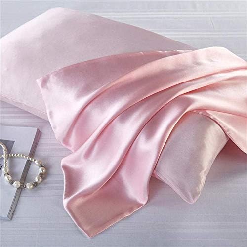 Satin Queue Pillowcase, Cooling Silk, 20x30 Inch, 2 Pack, Pink
