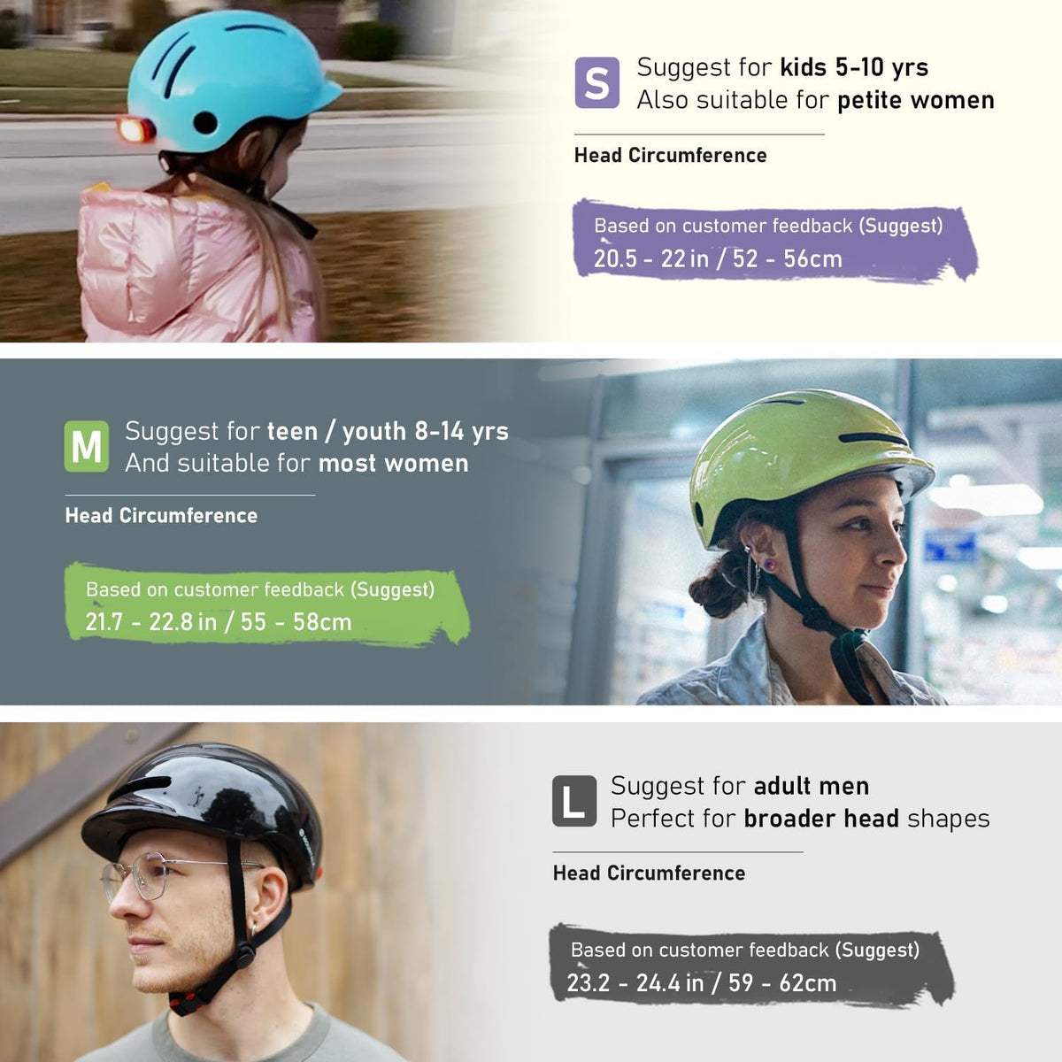 Bike Helmets for Adults Men Women,Mens/Womens Bicycle Helmet with Magnetic Light,Youth Boys/Girls Helmet, Kids Helmets for 4 Years+