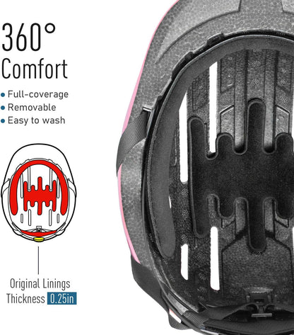 Bike Helmets for Adults Men Women,Mens/Womens Bicycle Helmet with Magnetic Light,Youth Boys/Girls Helmet, Kids Helmets for 4 Years+