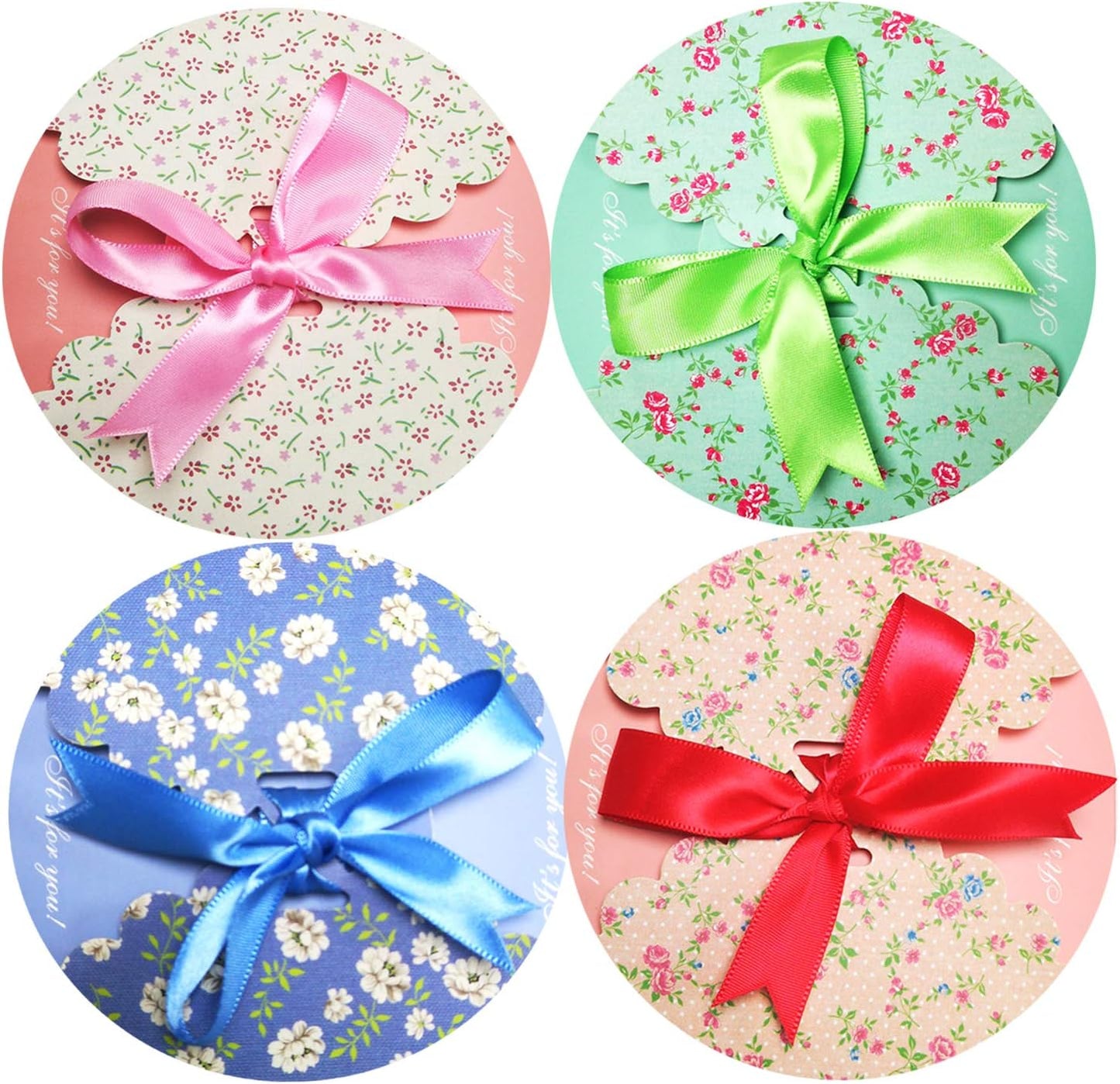 Chilly Gift Treat Boxes 20 Pack Gift Boxes with Ribbons for Cake, Cookies, Goodies, Candy, Handmade Bath Bombs Shower Soaps for Party, Christmas, Birthdays, Weddings (Flower Patterned)