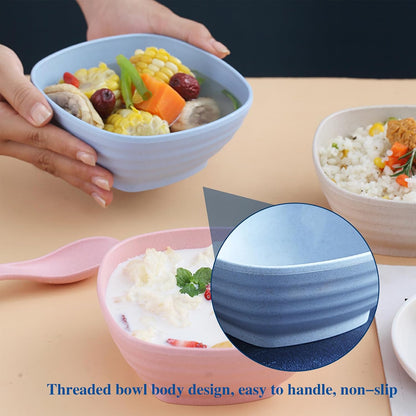 20 OZ Unbreakable Cereal Bowls Set of 4, Wheat Straw Fiber Rice Bowl, Reusable Square Soup Bowls, Stackable Pinch Bowl for Side Dish Noodle Oatmeal Salad, Dishwasher Safe (Pink)