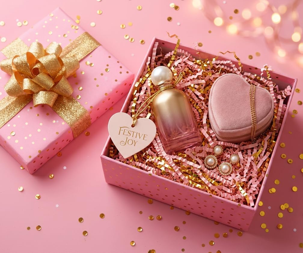 Crinkle Cut Paper Shred Filler Pink & Gold for Gift Wrapping & Basket Filling luxury Gift Box Filler Gift Basket Stuffing Shipping Packaging Craft Party Favor Bags - (4 oz) (Pink & Gold)