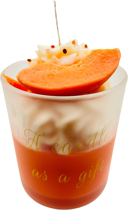 Jar candles, Aromatherapy Candles, Handmade, Strong Candles for Home 10 oz 50-60 Hour Burn, All Natural Soy, Non Toxic (Peaches and Cream)